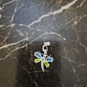 Dragonfly Pendant with Blue and Green Accents